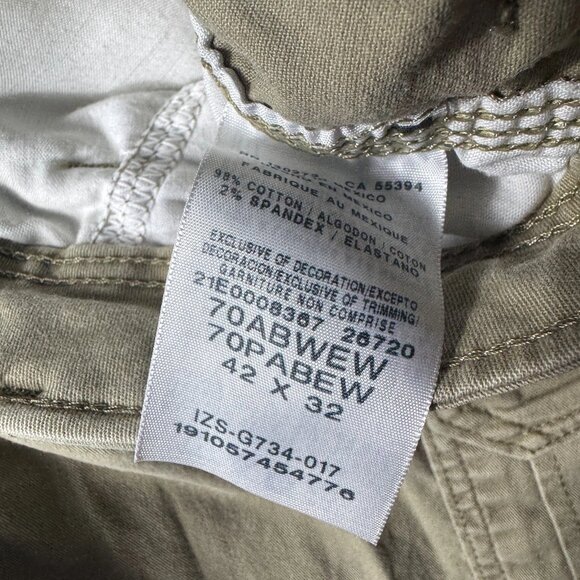 Wrangler Men's Cargo Pants Beige Relaxed Fit Flat Front Outdoor Size 42x32 - Picture 16 of 16